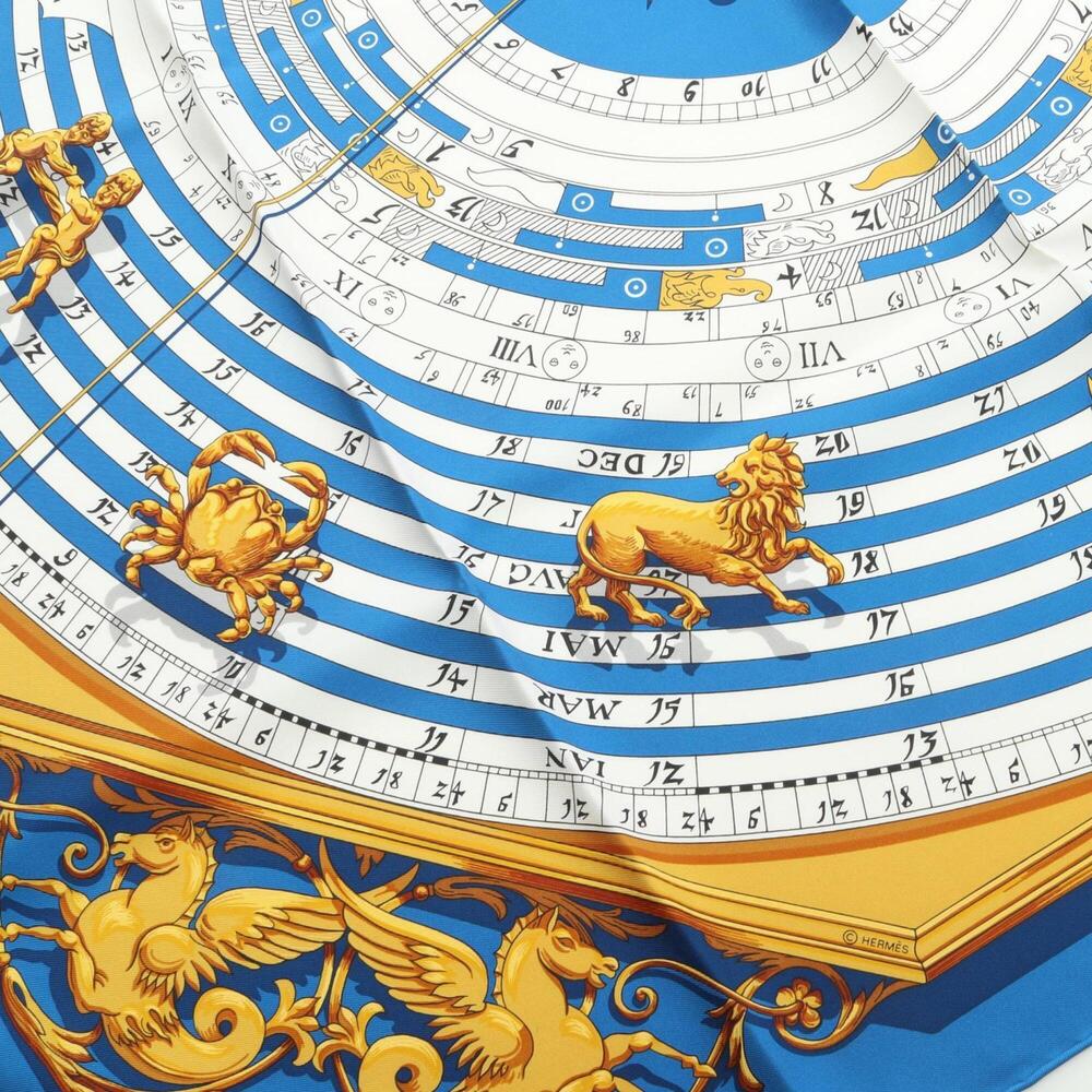 HERMES Blue Silk Scarf - Picture 5 of 5
